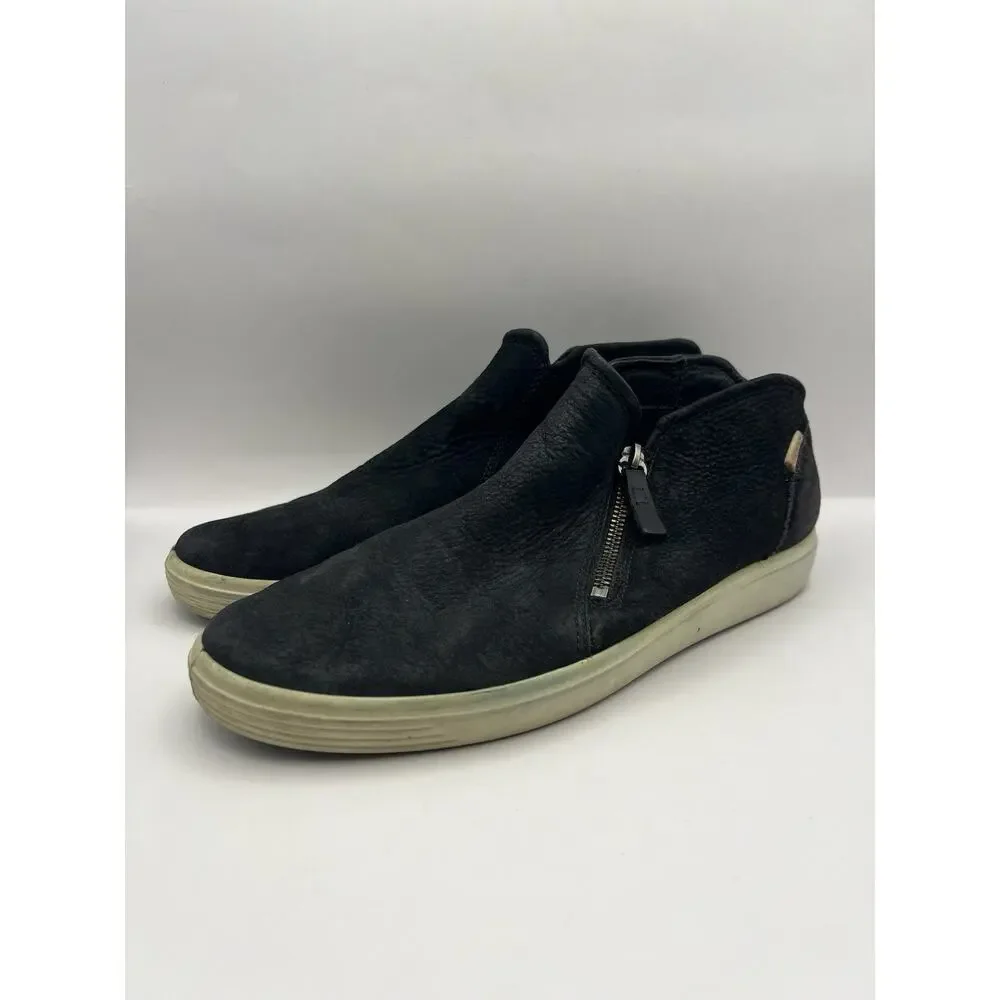 Ecco Soft 7 Low Zip Black Booties Size 41 Women Size 10 - 10.5